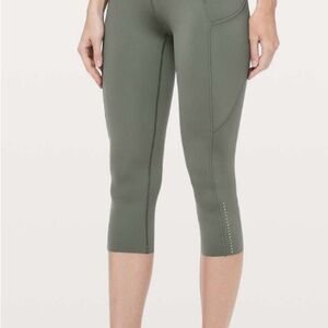 Lululemon Olive Green Cropped Leggings